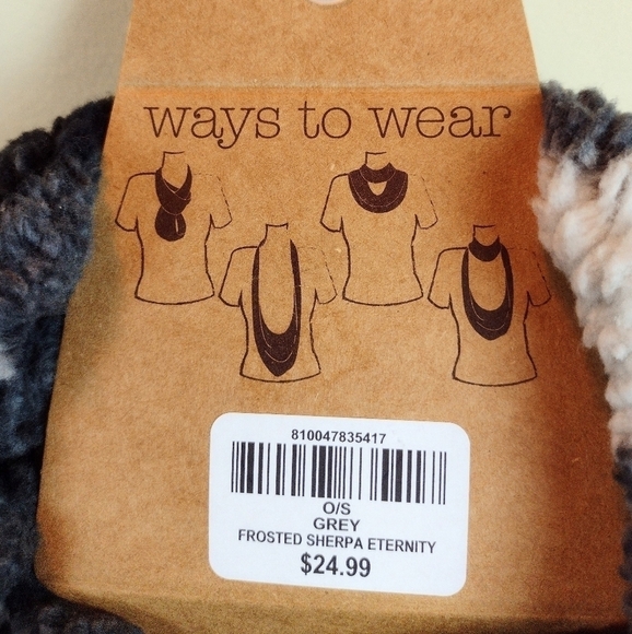 Quagga NWT Black/Gray/Cream Eternity Scarf - Picture 5 of 8